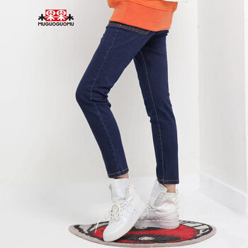 木果果木 高腰 直筒褲 女 長(zhǎng)褲 牛仔褲