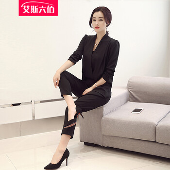 艾斯六佰 中腰 連衣褲 女 九分褲 休閑褲