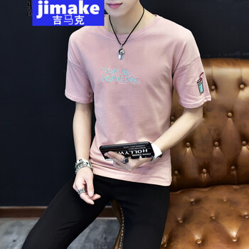 吉馬克（jimake） 短袖 男士T恤 粉紅色 M