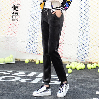 梔語（zhiyu） 自然腰 哈倫褲 女 長褲 休閑褲