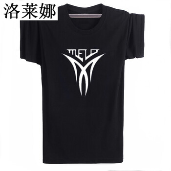 洛萊娜（ROBE DE REINE） 五分袖 男士T恤 大火箭黑色 
