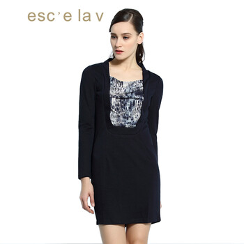 伊詩夏蘭薇（esc`e la v ） 純色 提花 連衣裙