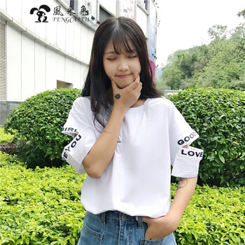 風(fēng)采兔（FENGCAITU） 鏤空 短袖 T恤 女 圓領(lǐng)
