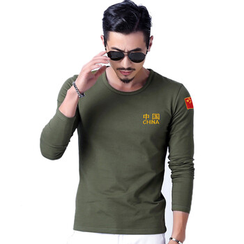 伊璐風(fēng)（Eelwind） 長袖 男士T恤 軍綠色圓領(lǐng)中國 