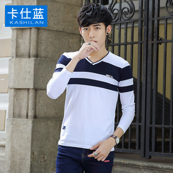 卡仕藍(lán) 短袖 男士T恤 長(zhǎng)袖白色 
