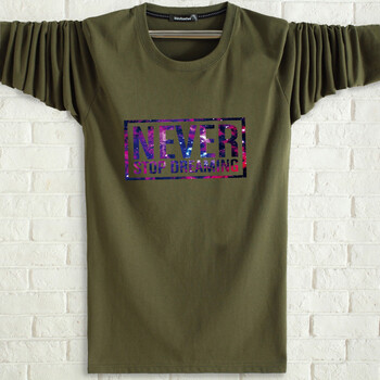 贏夫人（Mrs win） 長袖 男士T恤 軍綠色 XL，L，XXXL，XXL，M