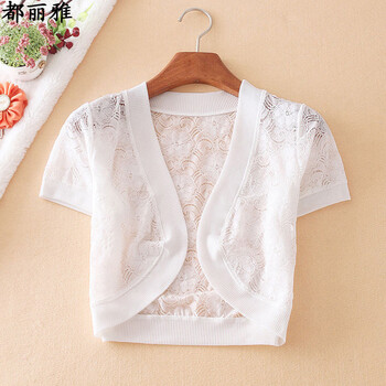 都麗雅（DULIYA） V領(lǐng) 短袖 女 短外套 拼接