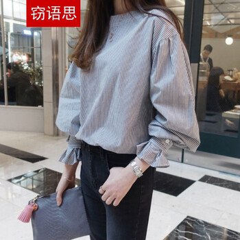 竊語思 條紋 短袖 T恤 女 圓領(lǐng)