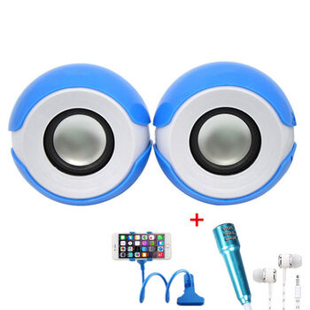 神聰（SHENCONG）  音箱/音響 隨機顏色-有線(xiàn)音箱+懶人支架+全民k歌麥克風(fēng)