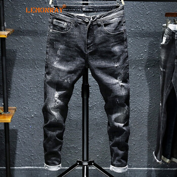 Lemonway 闊腿褲 歐美簡(jiǎn)約 男士牛仔褲