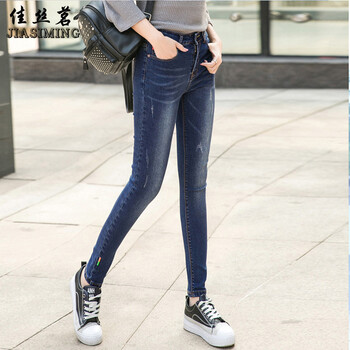 佳絲茗（JIASIMING） 高腰  女 長褲 牛仔褲