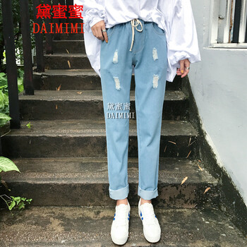 黛蜜蜜（DAIMIMI） 高腰 直筒褲 女 九分褲 牛仔褲