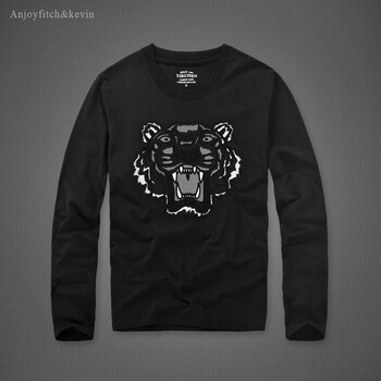 Anjoyfitch&kevin 長(cháng)袖 男士T恤 6523黑色 M