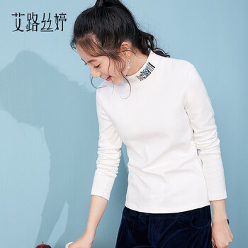 艾路絲婷 印花 短袖 T恤 女 高領(lǐng)