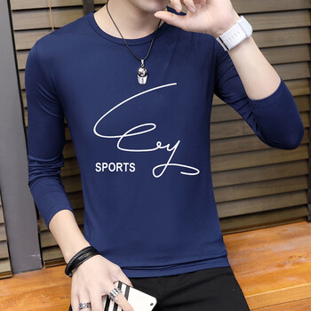 維杰斯（WINJEANS） 長袖 男士T恤 TX1058藍(lán) 