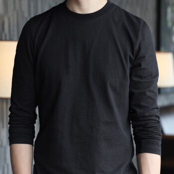 法蘭王 長袖 男士T恤 黑色 S，XL，L，M，XXXL，XXL