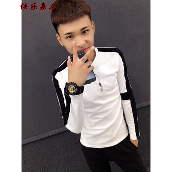 快樂嘉人 長袖 男士T恤 白色 XL，L，XXXL，M，XXL
