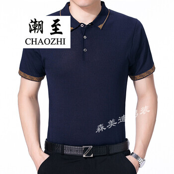 潮至（CHAOZHI） 短袖 男士T恤 藏青色 