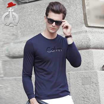 長(cháng)人 長(cháng)袖 男士T恤 藍色 