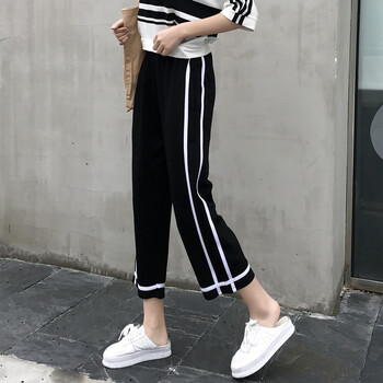 索菲堡（SUOFEIBAO） 高腰 闊腳褲 女 九分褲 休閑褲