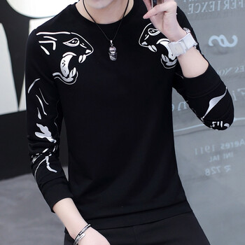 茜靚（Chyllirn） 長(cháng)袖 男士T恤 6132黑色 XL