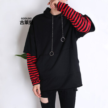 古萊登（GODLIKE） 長(zhǎng)袖 男士T恤 紅袖吊鏈 XL，L，XXL，M