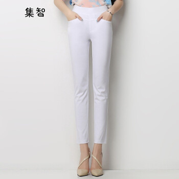 集智（JIZHI） 高腰  女 九分褲 休閑褲