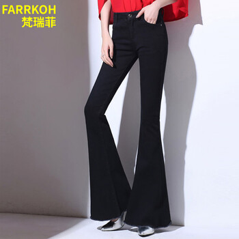 梵瑞菲（FARRKOH） 高腰 喇叭褲 女 長褲 牛仔褲