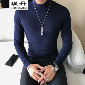 瑾丹（JOMDARM） 長袖 男士T恤 藏青色 