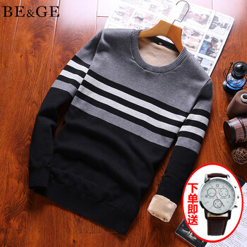 BE&GE 長(cháng)袖 男士T恤 黑色/加絨 XL，L，XXXL，M，XXL