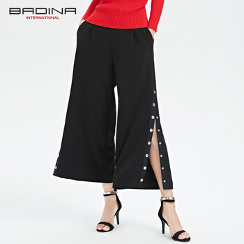 芭蒂娜（BADINA） 中腰 直筒褲 女 長褲 休閑褲