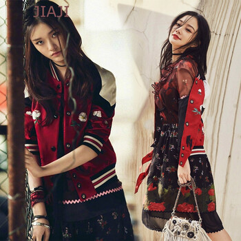 伽跡（JIAJI） 立領(lǐng) 長(cháng)袖 女 短外套 刺繡