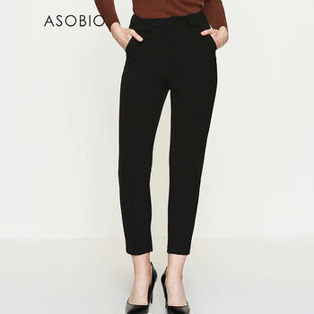 ASOBIO 高腰 鉛筆褲/小腳褲 女 九分褲 休閑褲