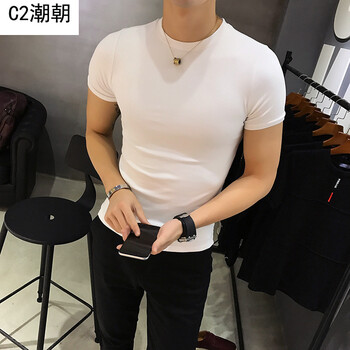 C2潮朝（C2CHAOCHAO） 短袖 男士T恤 白色 XL，L，XXXL，M，XXL