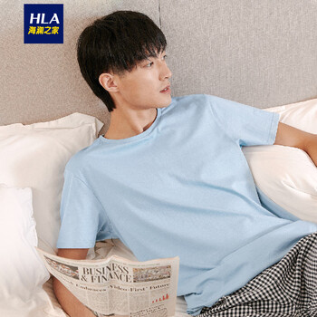 海瀾之家（HLA） 短袖 男士T恤 淺藍08 