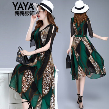 鴨鴨服飾（yaya）  拉鏈，印花 連衣裙