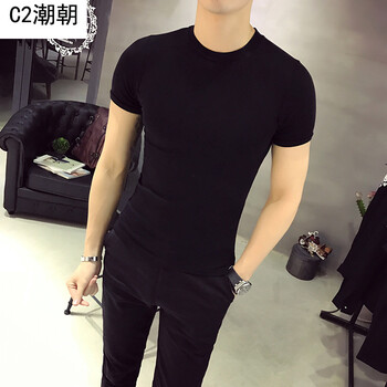 C2潮朝（C2CHAOCHAO） 短袖 男士T恤 黑色 XL，L，XXXL，M，XXL