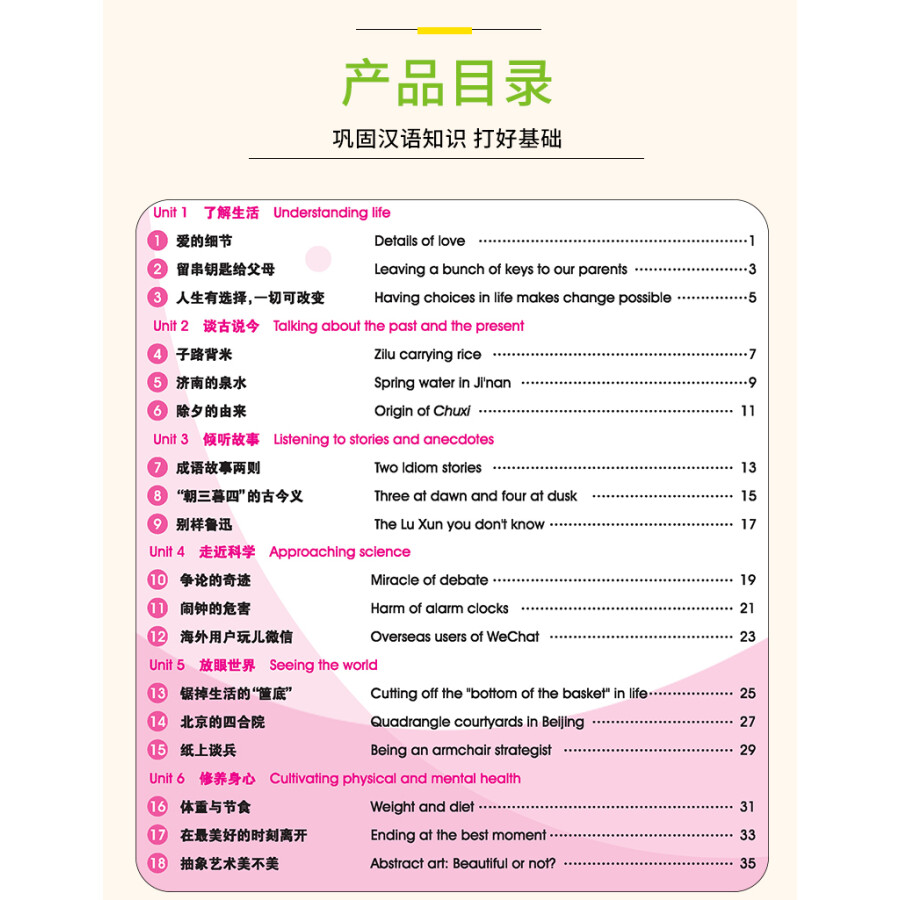 Table of contents: HSK Handwriting Workbook Level 5 (ISBN:9787540146535)