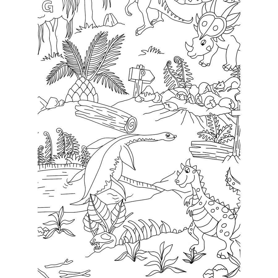 童书 美术/书法 江西美术出版社 儿童填色海报:恐龙时代