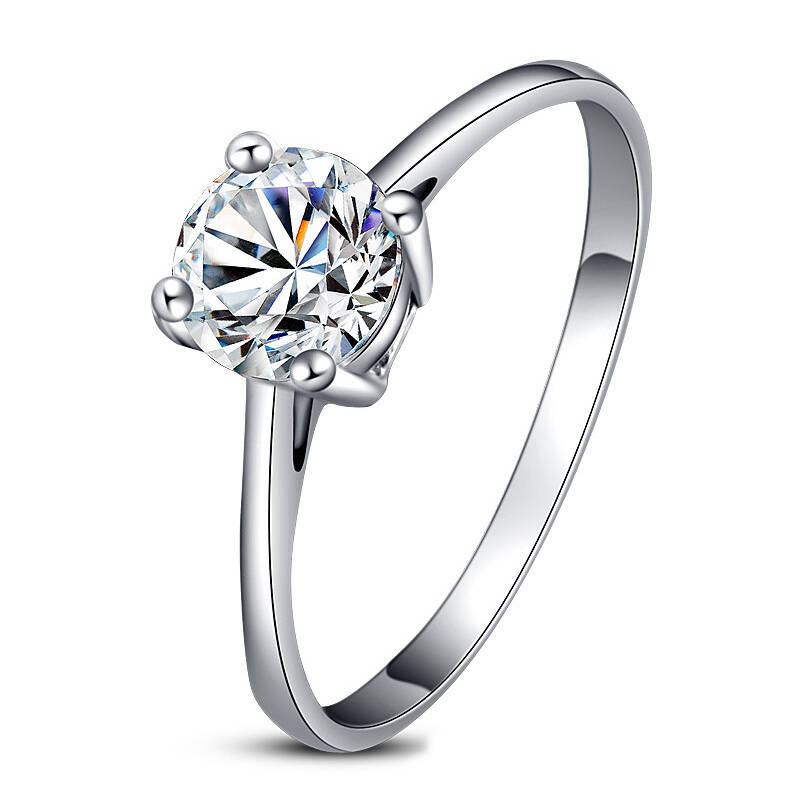 徐福银 925纯银钻戒 经典四爪款