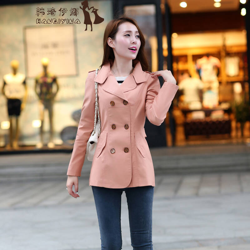 韩琦伊娜2014秋装新款女装时尚中款风衣外套