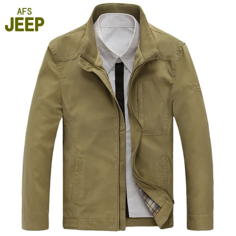 战地吉普afs jeep<em>夹克</em> <em>男立领</em>春秋<em>外套</em> 中年男装