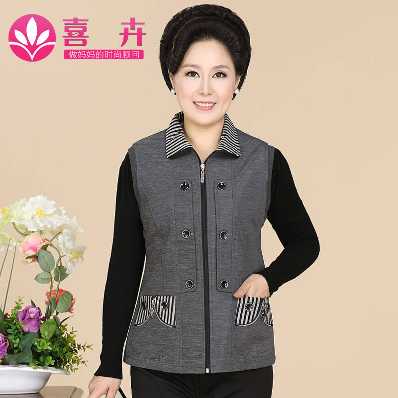 中老年女装秋装马甲老年人妈妈春秋季马夹中年