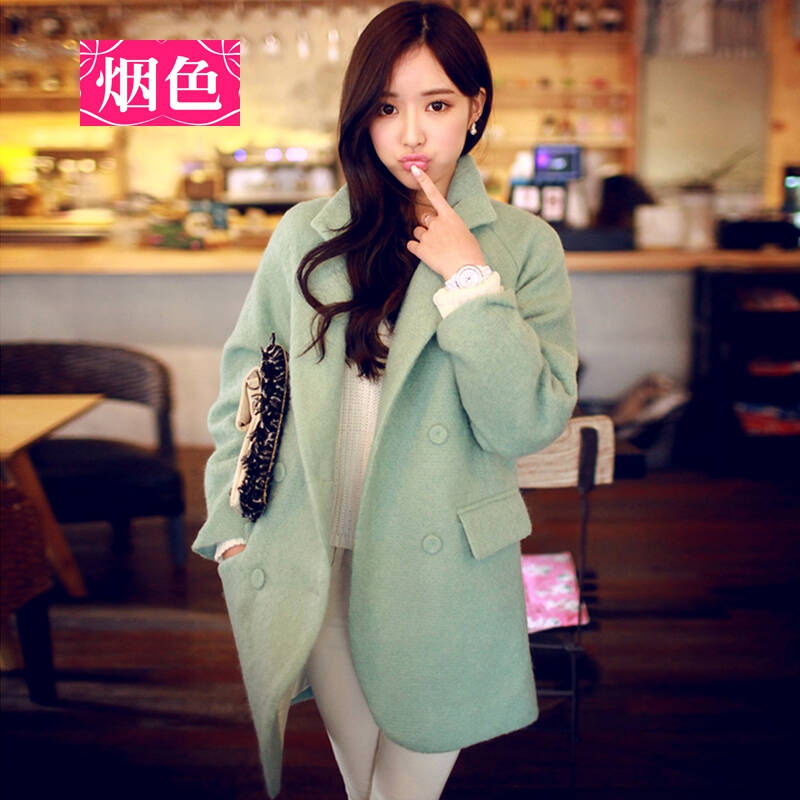 色 2014秋冬季新款羊毛呢子上衣 修身显瘦女韩