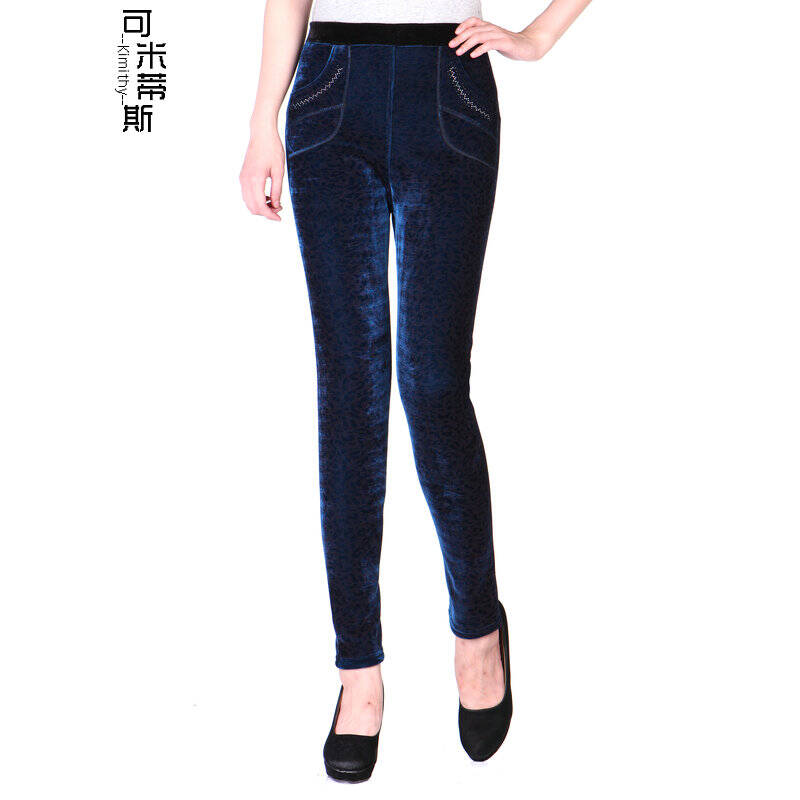 可米蒂斯中老年女裤大码小脚裤女高腰弹力紧身