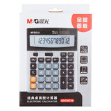 晨光 (M&G) ADG98716文具1654经典金属面板计算器太阳能双电源桌面计算机 12位大屏幕通用计算机 