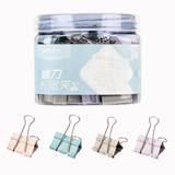 晨光(M&G)文具40只19mm 省力长尾夹票夹 5#彩色金属燕尾夹 莫兰迪系列票据夹子 办公用品ABS916Y9