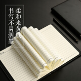 晨光(M&G)文具黑色软皮革面笔记本本子开会办公用品会议记录本普惠型日记本记事本商务B5 80张单本APYE3K78  