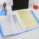 晨光(M&G)A4/80页蓝色资料册办公文件册新锐派防水文件插页袋文件夹ADM95099B 1个装（送橡皮1块）