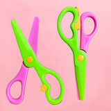 叁沃 儿童剪刀安全手工塑料剪幼儿园手工diy剪纸用弹力防夹小剪 塑料剪刀颜色混发1把
